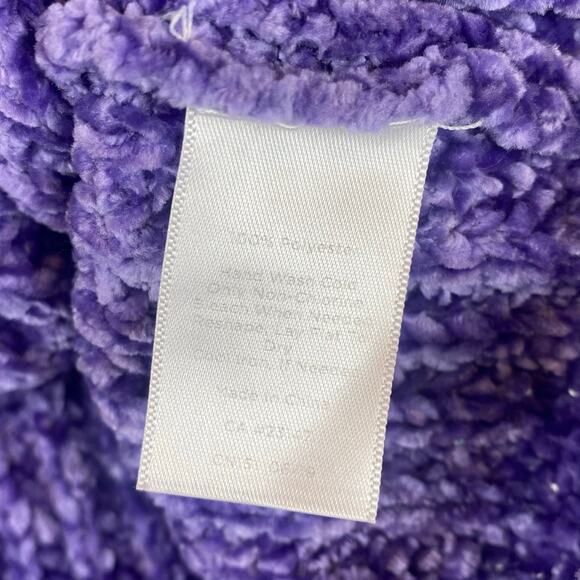 Talbots purple chenille knit crewneck sweater Cozy Winter Sz Small - Picture 8 of 9